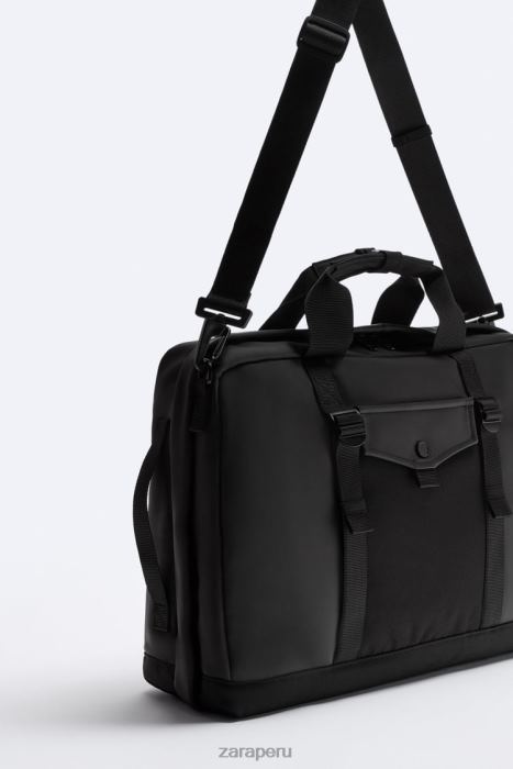 Zara hombres maletín multifuncional de goma BDP8J1297 accesorios negro