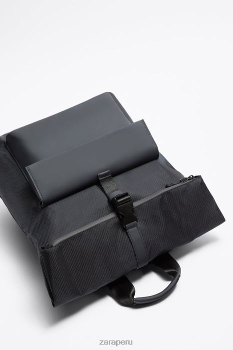 Zara hombres mochila con solapa BDP8J1348 accesorios azul