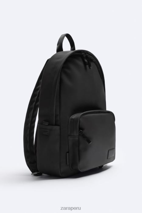 Zara hombres mochila delgada de goma BDP8J1295 accesorios negro