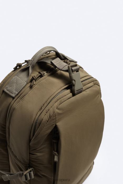 Zara hombres mochila multibolsillos BDP8J1317 accesorios marrón arena