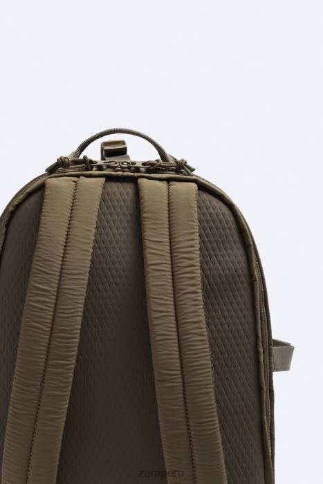 Zara hombres mochila multibolsillos BDP8J1317 accesorios marrón arena