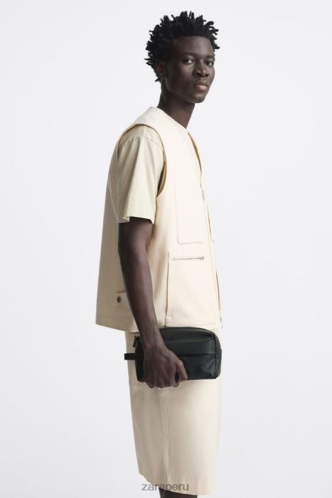 Zara hombres neceser texturizado BDP8J1324 accesorios negro