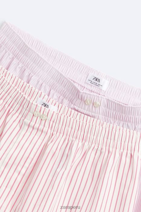 Zara hombres pack de dos bóxers de popelín a rayas BDP8J1417 accesorios varios