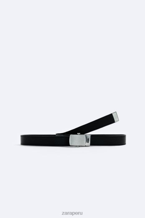 Zara hombres cinturón de cuero BDP8J1465 accesorios negro