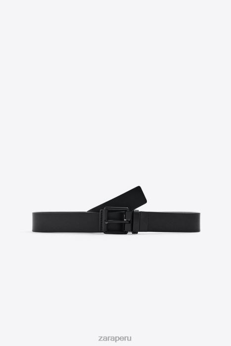 Zara hombres cinturón de cuero reversible BDP8J1475 accesorios negro