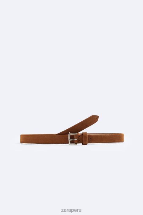Zara hombres cinturón de gamuza BDP8J1466 accesorios cuero