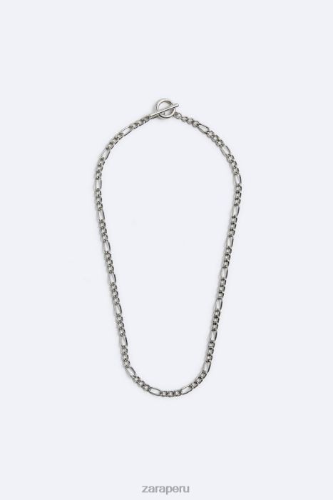 Zara hombres cadena de eslabones metálicos BDP8J1497 accesorios plata