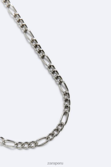 Zara hombres cadena de eslabones metálicos BDP8J1497 accesorios plata