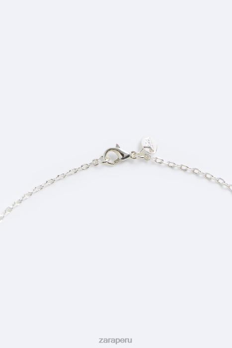 Zara hombres cadena de eslabones metálicos BDP8J1499 accesorios plata