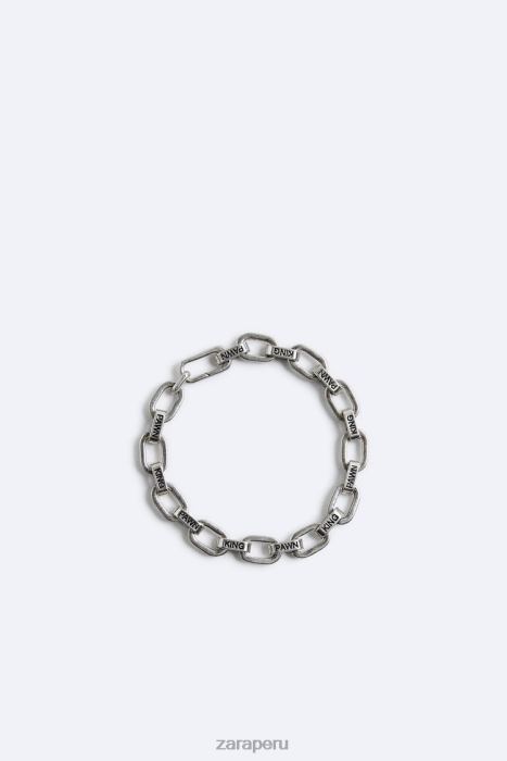 Zara hombres pulsera con eslabones en relieve BDP8J1488 accesorios plata