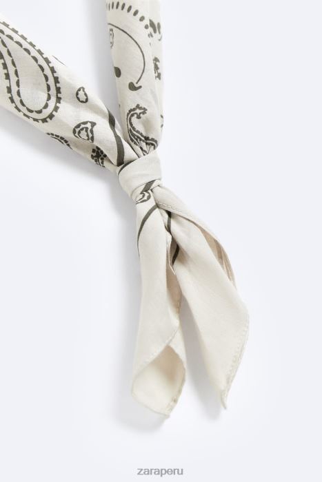 Zara hombres bandana con estampado de cachemira BDP8J1394 accesorios gris