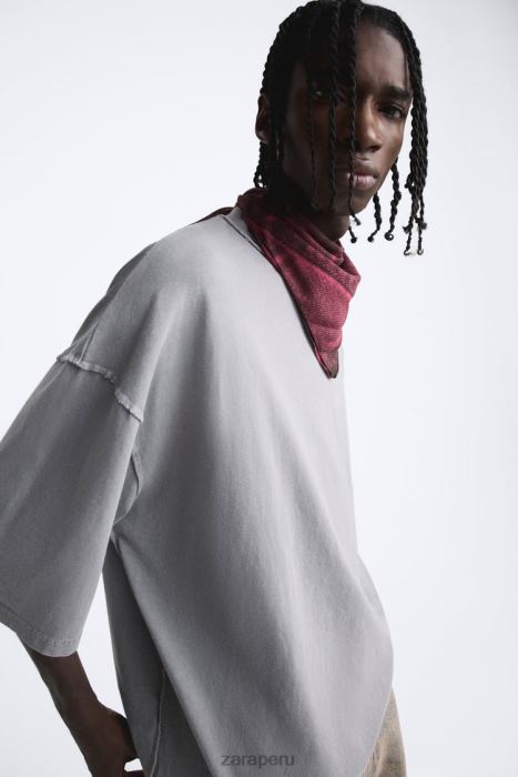 Zara hombres bandana estampada con efecto denim BDP8J1397 accesorios fucsia