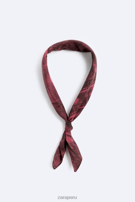 Zara hombres bandana estampada con efecto denim BDP8J1397 accesorios fucsia