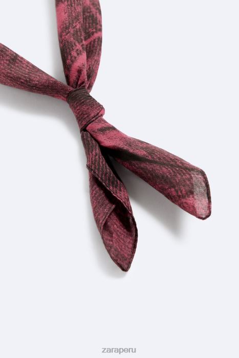 Zara hombres bandana estampada con efecto denim BDP8J1397 accesorios fucsia