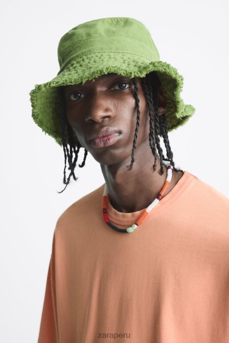 Zara hombres sombrero de copa BDP8J1437 accesorios verde medio