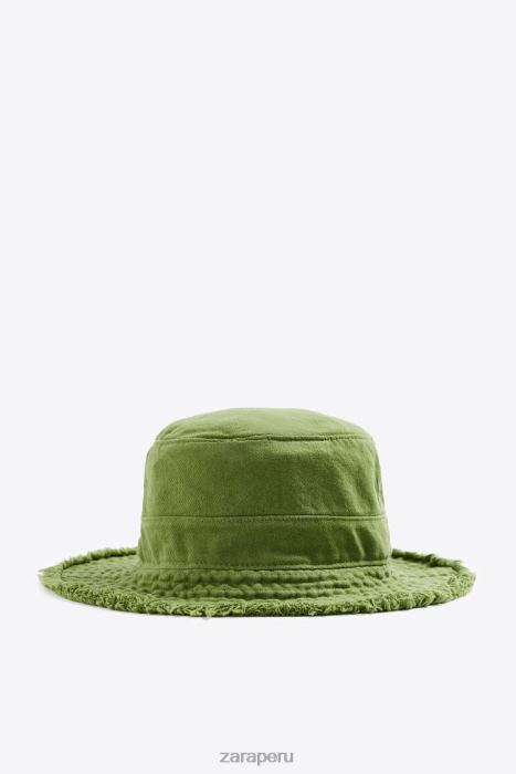 Zara hombres sombrero de copa BDP8J1437 accesorios verde medio