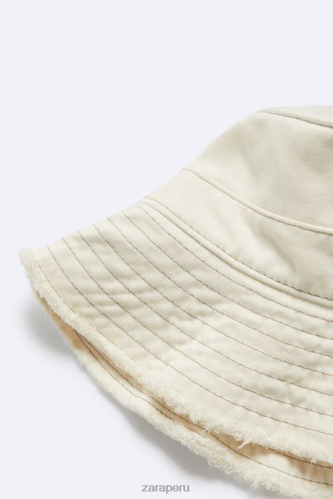 Zara hombres sombrero de pescador con costuras BDP8J1445 accesorios crudo