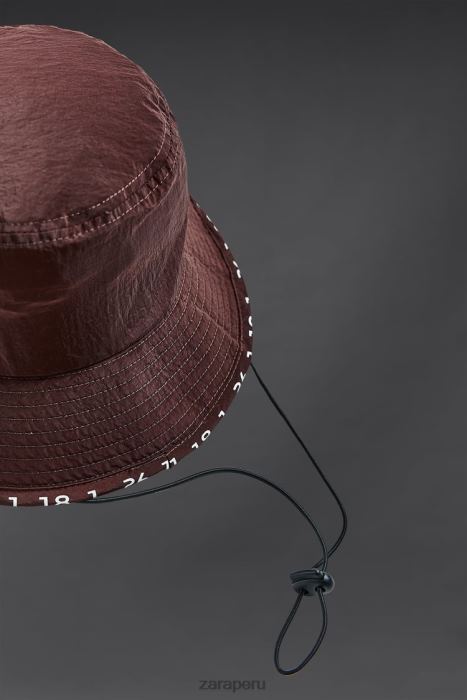 Zara hombres sombrero de pescador técnico BDP8J1403 accesorios marrón
