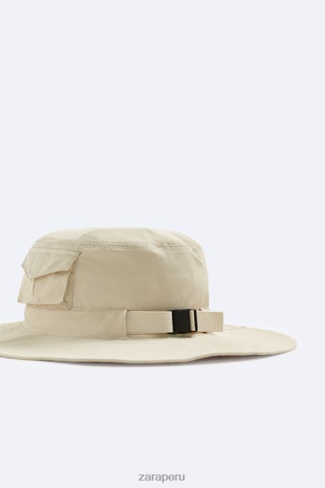 Zara hombres sombrero utilitario BDP8J1438 accesorios vainilla