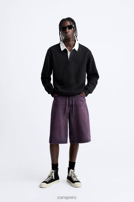 Zara hombres shorts de mezclilla de corte ancho BDP8J1240 ropa rosa