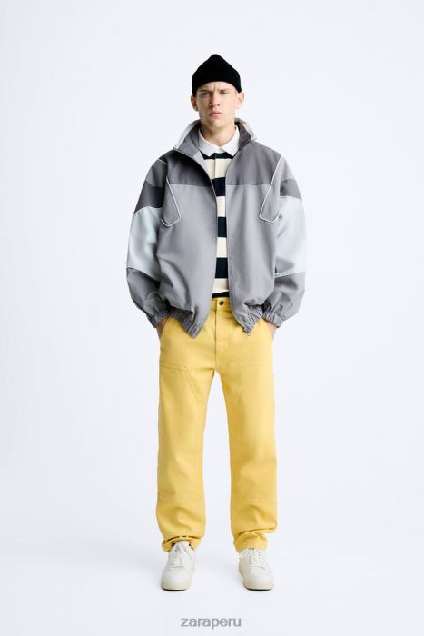 Zara hombres pantalones con bolsillo de carpintero BDP8J954 ropa amarillo