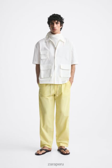 Zara hombres pantalones de cintura jogger BDP8J962 ropa verde lima