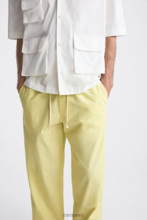 Zara hombres pantalones de cintura jogger BDP8J962 ropa verde lima