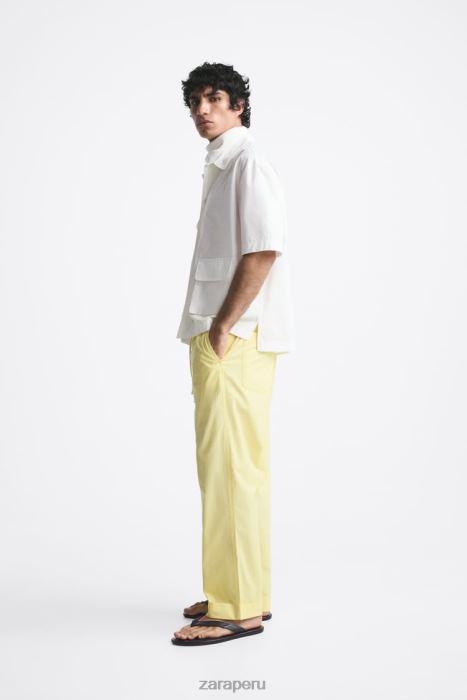 Zara hombres pantalones de cintura jogger BDP8J962 ropa verde lima