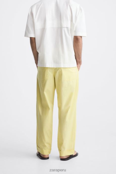 Zara hombres pantalones de cintura jogger BDP8J962 ropa verde lima