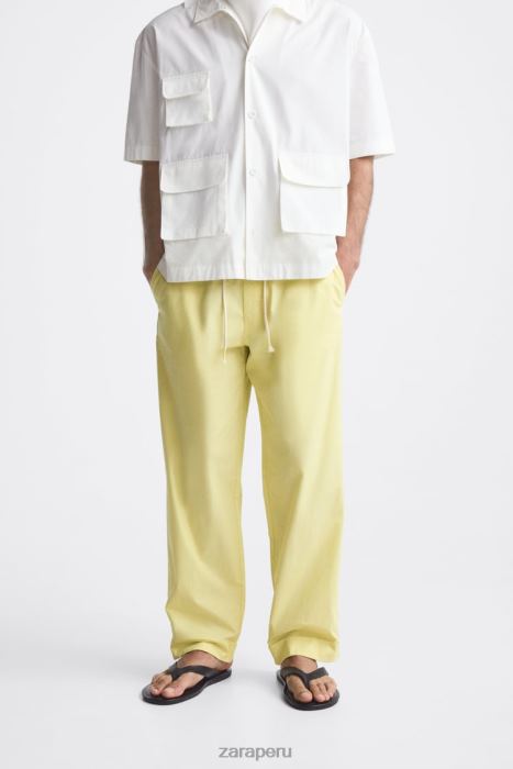 Zara hombres pantalones de cintura jogger BDP8J962 ropa verde lima