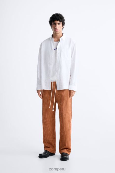 Zara hombres pantalones de jacquard geométrico BDP8J961 ropa crudo/amarillo