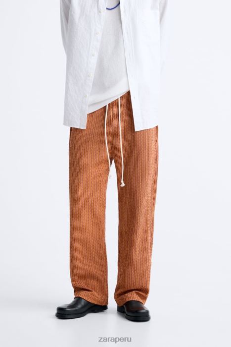 Zara hombres pantalones de jacquard geométrico BDP8J961 ropa crudo/amarillo