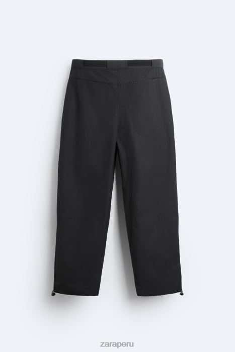 Zara hombres pantalones técnicos con cinturón BDP8J952 ropa negro