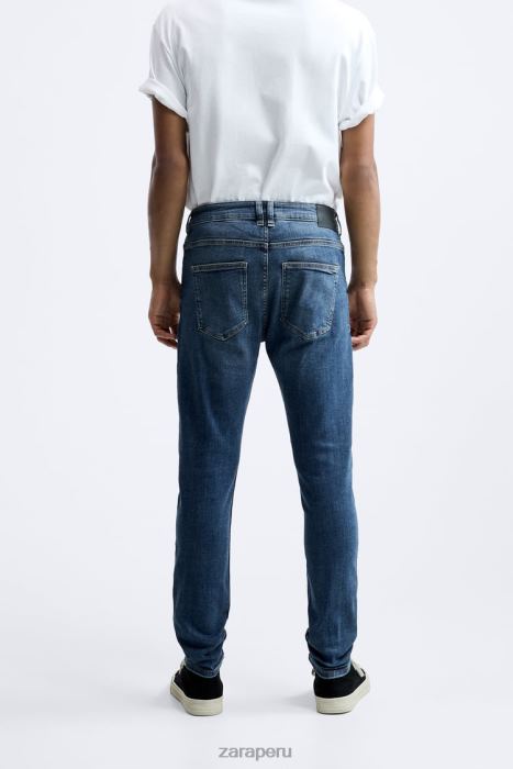 Zara hombres vaqueros ajustados BDP8J1095 ropa azul
