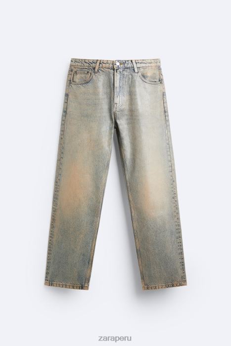 Zara hombres vaqueros con efecto metalizado BDP8J1099 ropa azul
