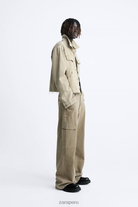 Zara hombres vaqueros de ajuste relajado BDP8J1104 ropa marrón topo