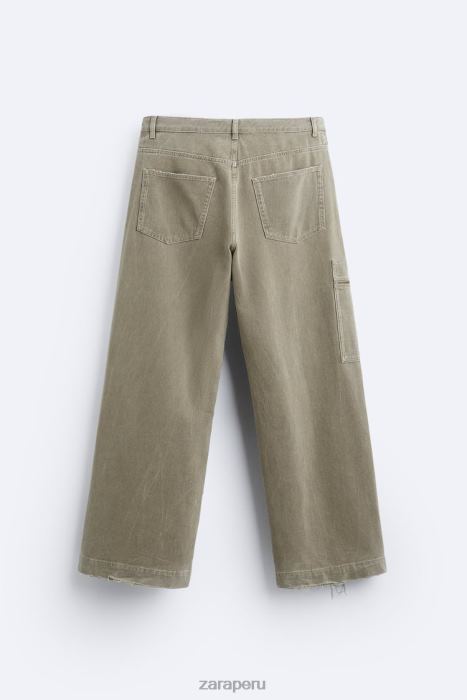 Zara hombres vaqueros de ajuste relajado BDP8J1104 ropa marrón topo