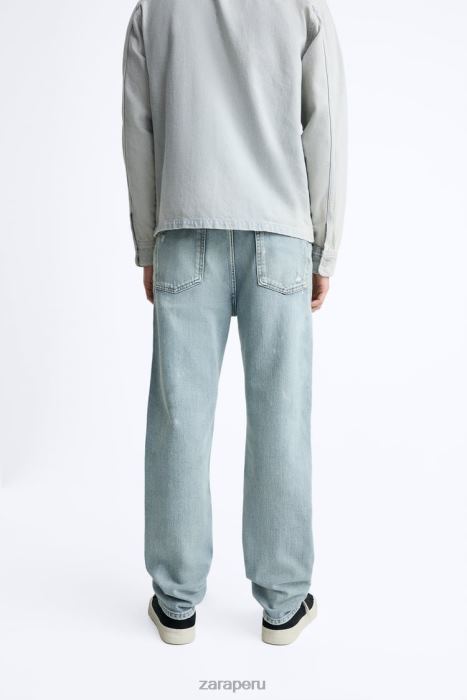 Zara hombres vaqueros rectos BDP8J1088 ropa azul
