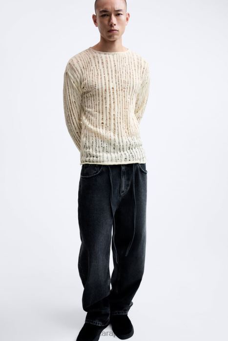 Zara hombres parte superior de punto caído BDP8J1034 ropa crudo