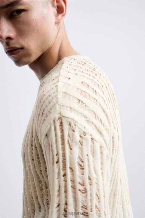 Zara hombres parte superior de punto caído BDP8J1034 ropa crudo