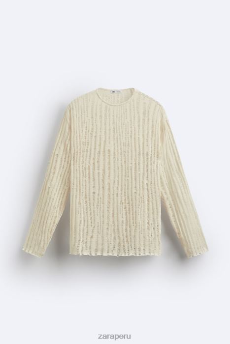 Zara hombres parte superior de punto caído BDP8J1034 ropa crudo