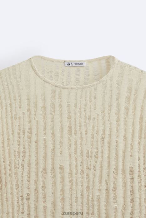 Zara hombres parte superior de punto caído BDP8J1034 ropa crudo