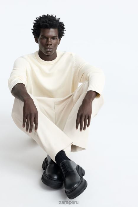 Zara hombres Zapatos derby de piel con suela gruesa - edición limitada BDP8J1261 calzado negro