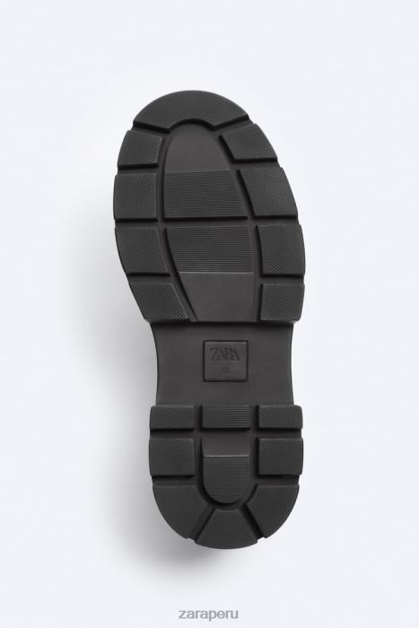 Zara hombres Zapatos derby de piel con suela gruesa - edición limitada BDP8J1261 calzado negro