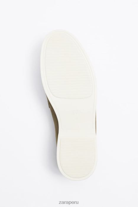 Zara hombres mocasines casuales de gamuza BDP8J1271 calzado marron oscuro