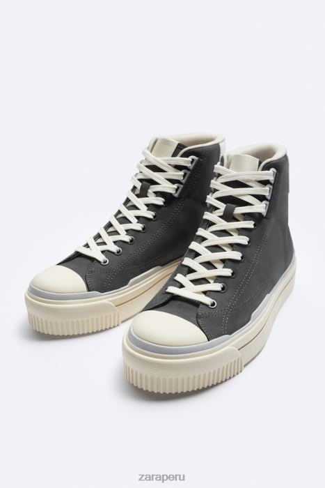 Zara hombres zapatillas altas con suela gruesa BDP8J1255 calzado multicolor
