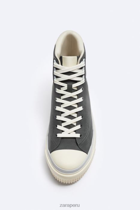 Zara hombres zapatillas altas con suela gruesa BDP8J1255 calzado multicolor