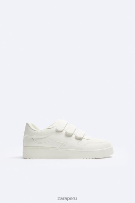 Zara hombres zapatillas retro con tiras BDP8J1270 calzado blanco hueso