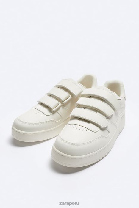 Zara hombres zapatillas retro con tiras BDP8J1270 calzado blanco hueso