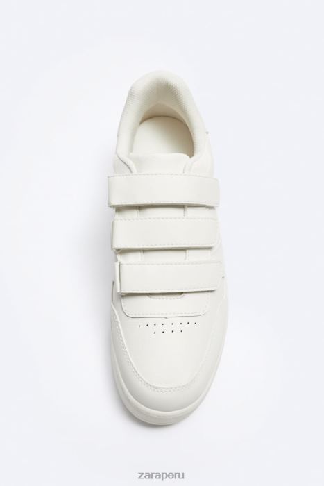 Zara hombres zapatillas retro con tiras BDP8J1270 calzado blanco hueso